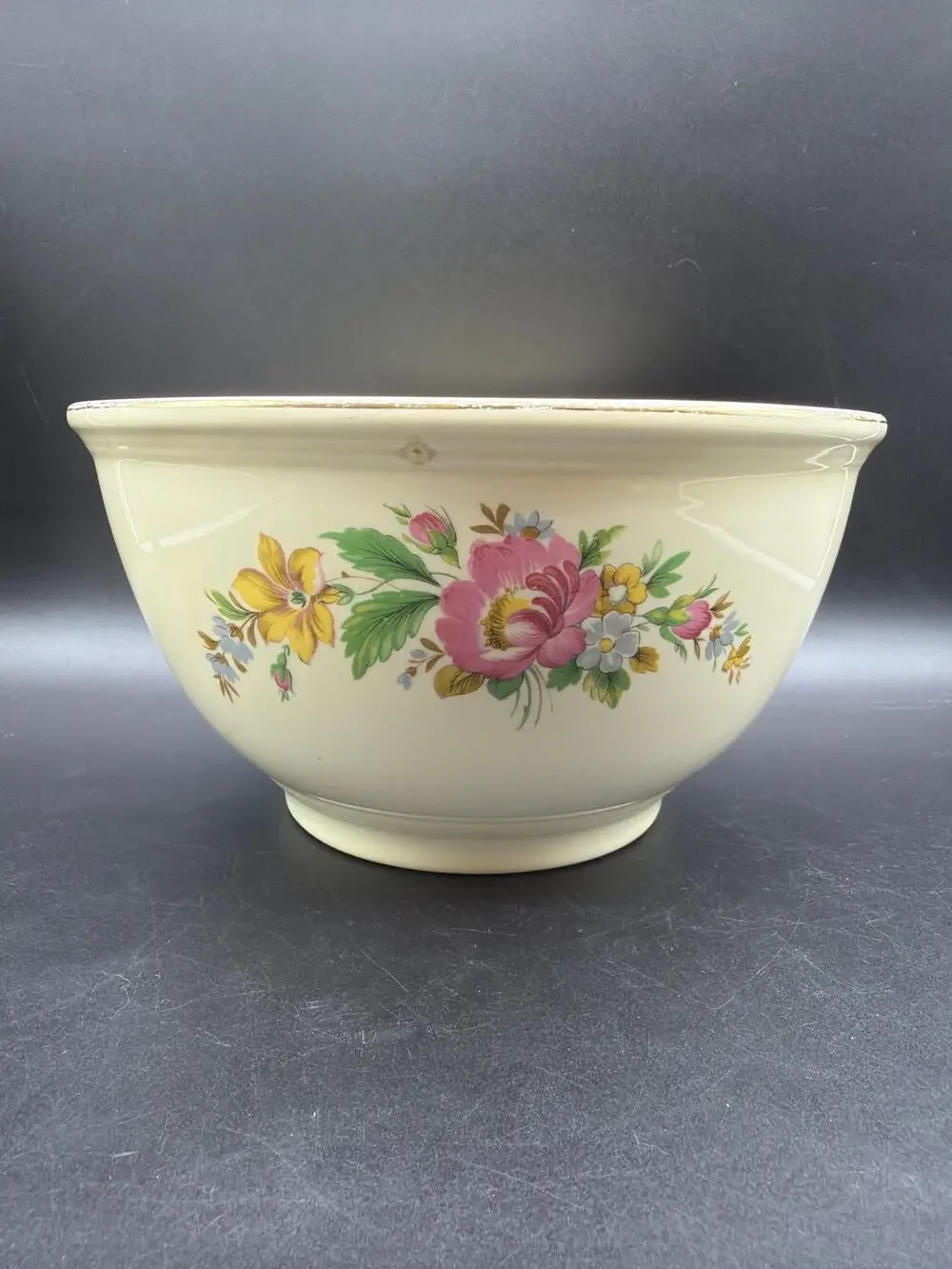 Vintage Homer Laughlin Kitchen Kraft Oven Serve Spring Wreath 8.25” Mixing Bowl
